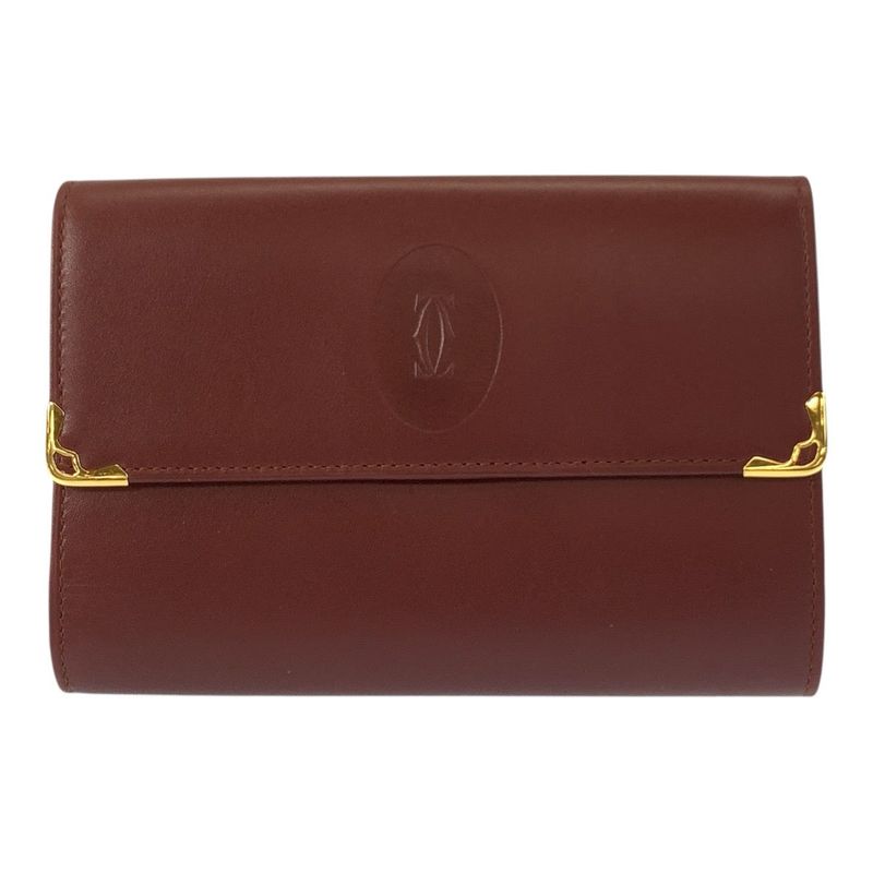 Cartier Must Line Bordeaux Leather Compact Wallet